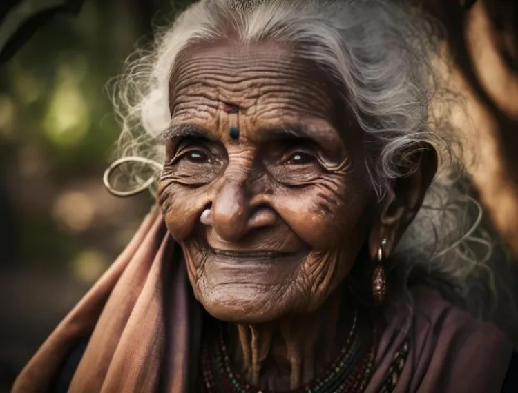 Vieille femme indienne - Demain l'Homme, ex SOS-planete, association française Terre sacrée à but non lucratif