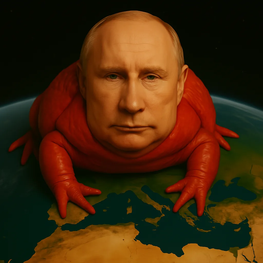 Poutine assis sur l'Europe - Demain l'Homme, ex SOS-planete, pour les amoureux de la Vie, publication Web de l'association française Terre sacrée à but non lucratif depuis 1999