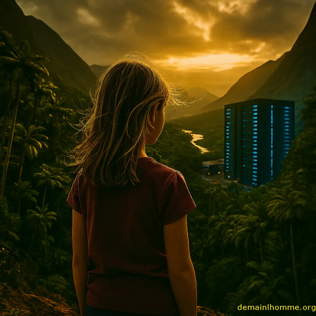 Nature, jeune fille et Data Center - Demain l'Homme, ex SOS-planete