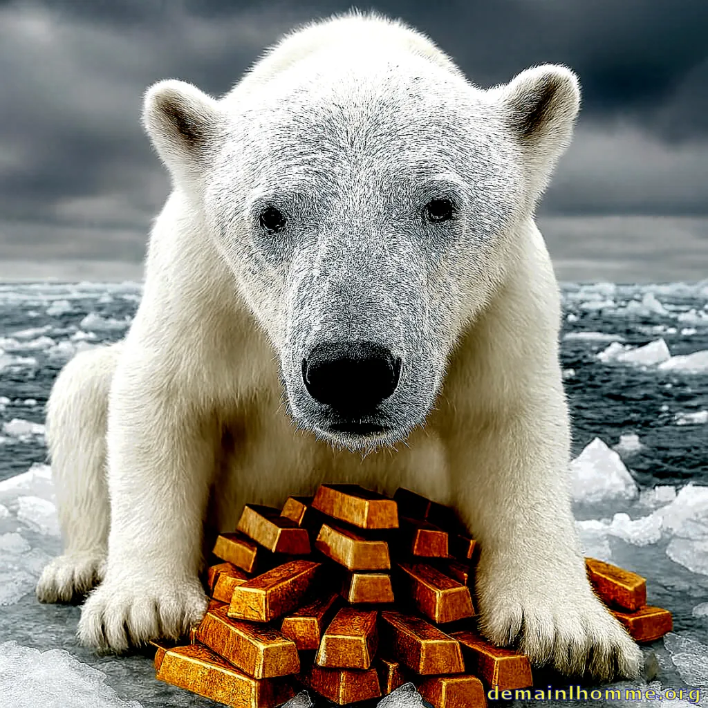 Ours polaire famélique et triste à cause du climatoscepticisme - Bascule Civilisationnelle 2025, Le Choix, Mourir ou Paix-Rire!¡! Être ou Ne Plus Être, That is the Question!  Demain l'Homme, ex SOS-planete