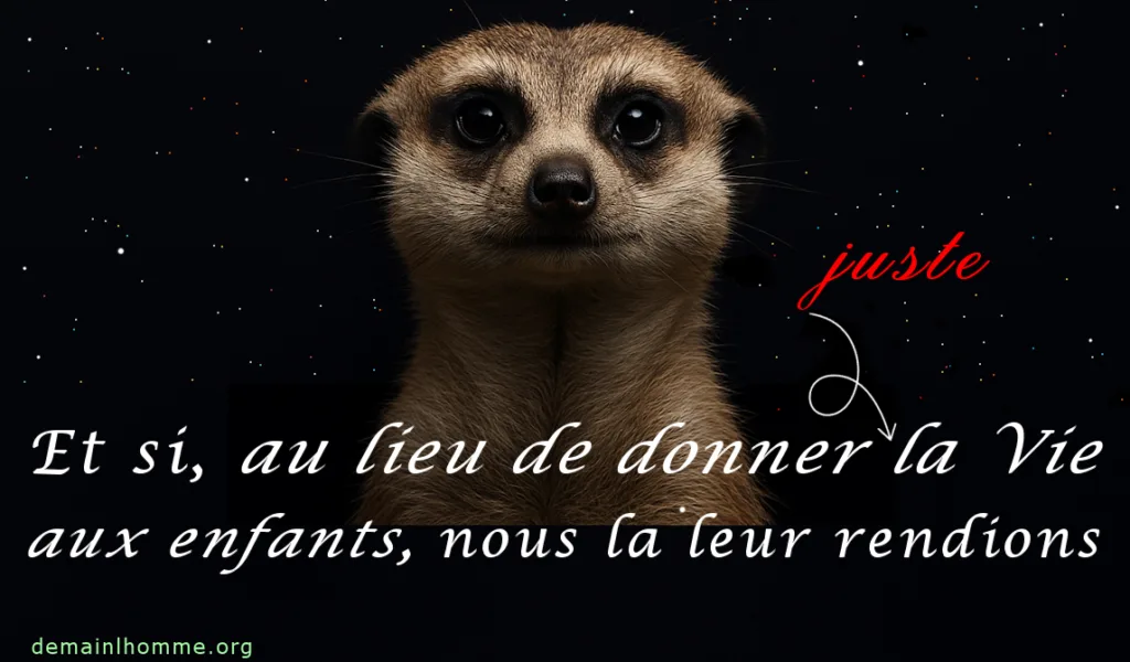 Et si, au lieu de donner la Vie aux enfants, nous leur la rendions - Demain l'Homme (ex SOS-planete depuis 1999) Lutte contre la Désinformation. Pas de Science sans Conscience! Pas d'Écologie sans Justice sociale